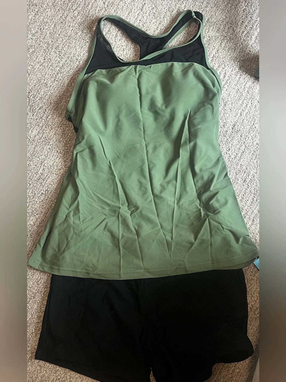 Athletic Tankini With Shorts Racerback Two Piece Sporty M. 2272/crt-3